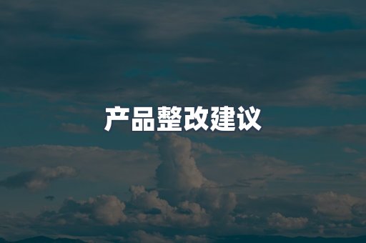 产品整改建议